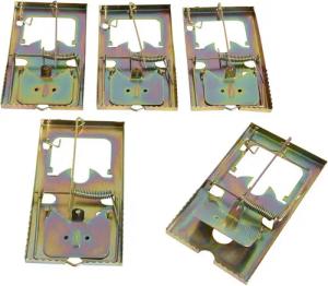 ESTEXO Schlagfalle Rattenfalle Mäusefalle 5er Set Nagetierfalle Köderfalle Metall Falle