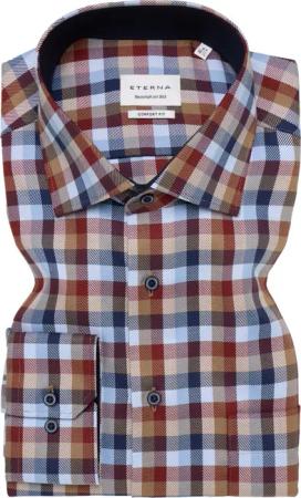 Eterna Hemd aus Baumwolle mit Karomuster, extralang, Comfort Fit