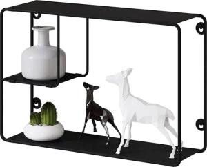 EUGAD Wandregal, 1-tlg., eckiges klappbares Metallregal 38x25,5x11,5cm schwarz