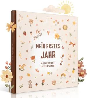 Eulentaler Tagebuch I Mein erstes Jahr Babyalbum I Von Pädagogen gestaltet im süßen Boho Stil, mit handgemalte Illustrationen & allen Meilensteinen