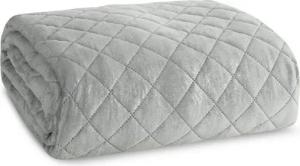 Eurofirany Tagesdecke BLINK, Samtdecke Karomuster Weicher Überwurf Velours Marmor Glamour