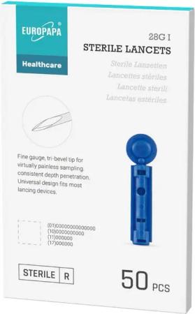 EUROPAPA Blutzuckermessgerät Lanzetten, Steril Einweglanzette, Blutlanzetten, Sicherheitslanzetten für Blutentnahme Blutzuckermessung Kapillare, EUROPAPA BG-Serie Blutzuckermessgerät Anwendbar