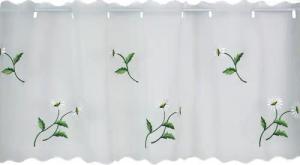 EXPERIENCE Scheibengardine Bistrogardine transparent mit Stickerei 44x140 cm, Stangendurchzug, transparent, Käseleinen