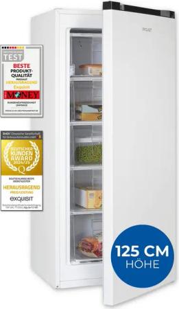 exquisit Gefrierschrank GS5145-051D, 125.9 cm hoch, 54 cm breit, 145 Liter Nutzinhalt, 4*-Gefrieren, Türanschlag wechselbar