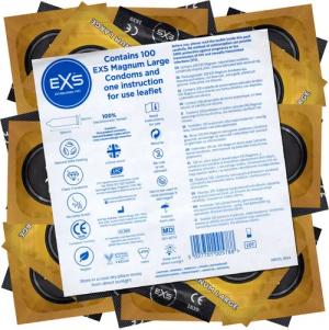 EXS XXL-Kondome Magnum - Large, XXL-Kondome für noch mehr Freiraum Packung mit, 100 St., mega große Kondome, Kondome für den großen Penis, ausreichend Platz mit 60mm Breite