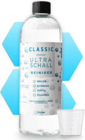 EyeAm Ultraschallreiniger Konzentrat für jedes Ultraschallgerät, Brille & Schmuck, 1x1000 ml, Inkl. Dosierhilfe im Flaschenhals & Messbecher