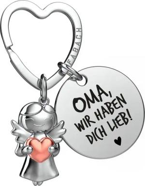 FABACH Schlüsselanhänger Schutzengel Star in Charms Größe mit Gravur "Beste Oma"