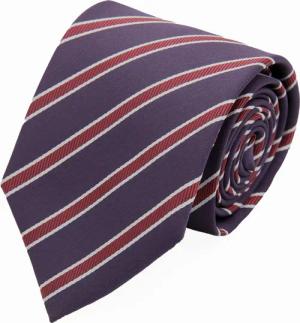 Fabio Farini Krawatte Herren Krawatte Lila - verschiedene Lila Männer Schlips in 8cm (Gestreift) Breit (8cm), Lila Rose Weiß - Black Cherry/Black Rose/Aura White