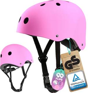 Fahrradhelm Kinder Mädchen ab 3 Jahren mit GS Skaterhelm Pink Helm Skateboard