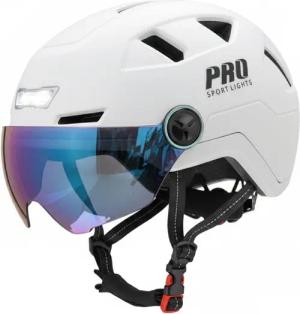 Fahrradhelm Speed Pedelec Weiß Visiere & LED-Beleuchtung
