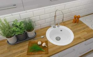 Faizee Möbel Granitspüle Vela Ultimative GranitSchutz 49cm Durchmesser