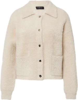 Fake-Fur-Jacke mit goldfarbenen Knöpfen und aufgesetzten Taschen