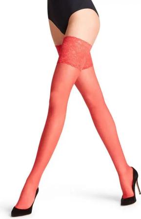 FALKE Halterlose Feinstrümpfe Seidenglatt (1-Paar) mit dekorativer Zierspitze