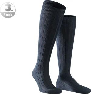 Falke Herren Kniestrumpf blau Schur-Wolle unifarben