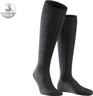 Falke Herren Kniestrumpf grau Schur-Wolle unifarben