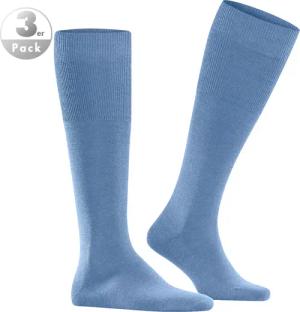 Falke Herren Kniestrümpfe blau Schur-Wolle unifarben