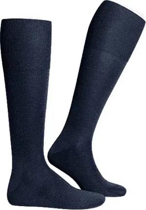 Falke Herren Kniestrümpfe blau Seide unifarben