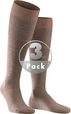 Falke Herren Kniestrümpfe braun Schur-Wolle unifarben