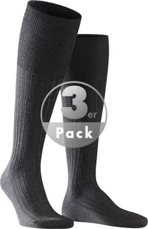 Falke Herren Kniestrümpfe grau Schur-Wolle unifarben