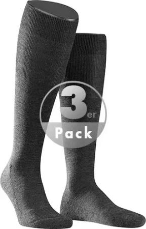 Falke Herren Kniestrümpfe grau Schur-Wolle