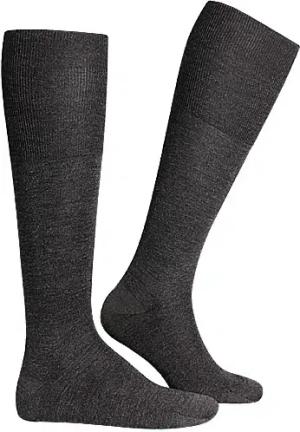 Falke Herren Kniestrümpfe grau Seide unifarben