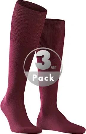 Falke Herren Kniestrümpfe rot Schur-Wolle unifarben