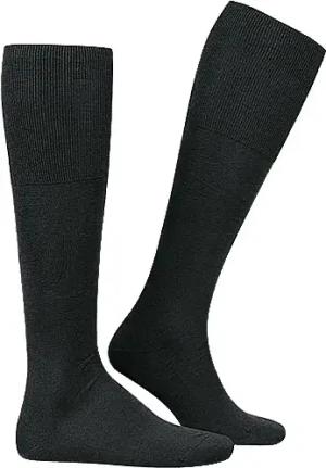 Falke Herren Kniestrümpfe schwarz Ägyptische Baumwolle unifarben