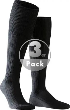 Falke Herren Kniestrümpfe schwarz Schur-Wolle unifarben