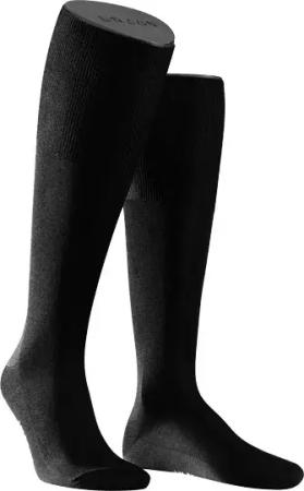 Falke Herren Kniestrümpfe schwarz Seide unifarben