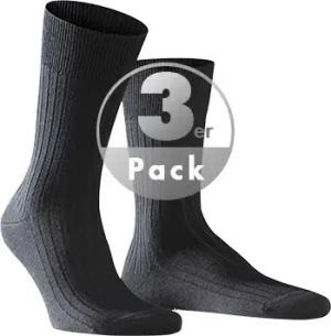 Falke Herren Socke schwarz Schur-Wolle unifarben
