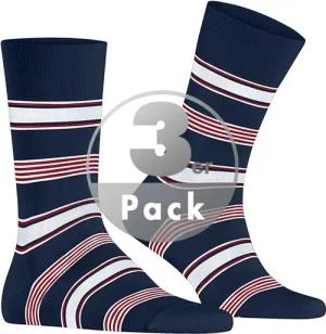 Falke Herren Socken blau Baumwolle & Mix Gestreift