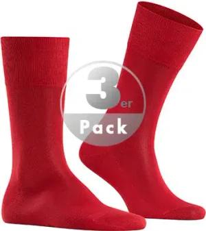 Falke Herren Socken rot Baumwolle unifarben