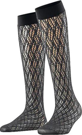 FALKE Kniestrümpfe PURE SHORE NET black schwarz | 39-42