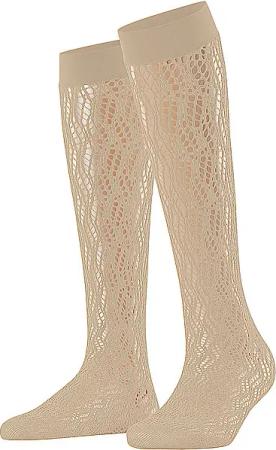 FALKE Kniestrümpfe PURE SHORE NET porcelain creme | 39-42