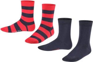FALKE Socken Happy Stripe 2-Pack (2-Paar) Set aus 2 Paar Baumwollstrümpfen