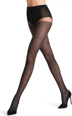 FALKE Strumpfhose HOUNDSTOOTH 15 den black schwarz | S