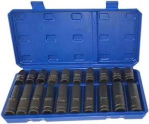 Falon-Tech Schlagschrauber 20 tlg Schlagschrauber 1/2 Nüsse Schlagnuß Steckschlüssel 6-kant, (21-tlg)
