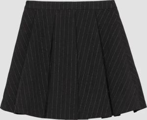 Faltenrock in Mini-Länge mit Glitzer-Nadelstreifen