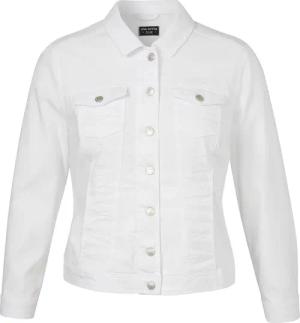 Farbige Jeansjacke mit modischem Crash-Effekt