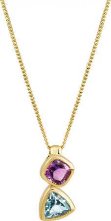 Fascination by Ellen K. Halskette Gold 375 mit Blautopas (beh.) + Amethyst