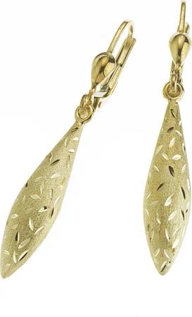 Fascination by Ellen K. Ohrringe 333 Gold glanz matt diamantiert