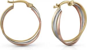 Fascination by Ellen K. Ohrringe Gold 585 dreifarbig 20mm Durchmesser