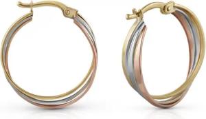 Fascination by Ellen K. Paar Creolen Gold 585 dreifarbig 20mm Durchmesser