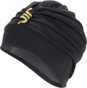 Fashy Badekappe Badehaube Badekappe Bademütze Damen Schwarz mit Schlangenmotiv Fashy