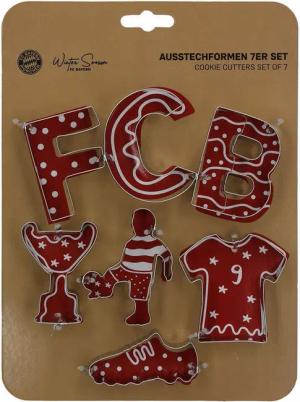 FC Bayern München Frühstücksbrett FC Bayern München Ausstechformen 7-teilig Weihnachten I Fußball, Edelstahl