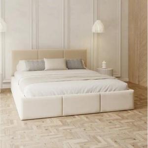 FDM Polsterbett AMBER modern mit Bettkasten MADE IN EU - mit Trinity Velours Bezug (verfügbar 90x200 120x200 140x200 160x200 180x200cm, Bettrahmen, Bett, mit großen gepolsterten Kopfteil, mit Bettkasten zum aufklappen), Hebbarer Metallrahmen, Bettkasten, 