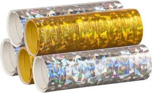feiermeier Luftschlange Luftschlangen 'Holografisch' 4m / 5 Rollen Gold/Si