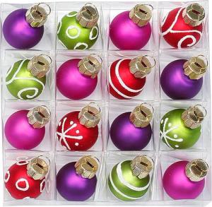 feiermeier Weihnachtsbaumkugel Weihnachtskugeln Happy Xmas, Ø 2 cm, 16 Stück