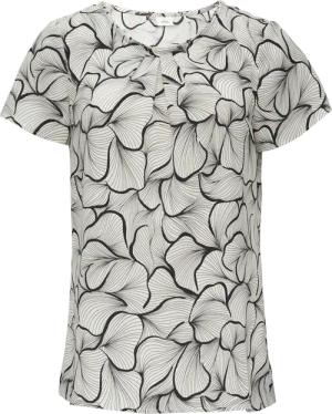 Fein gemusterte Bluse mit Raffungen