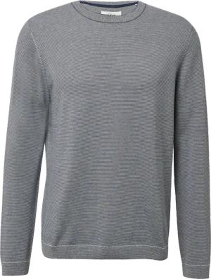 Fein gestreifter Pullover mit Crew Neck und abgesetzten Bündchen